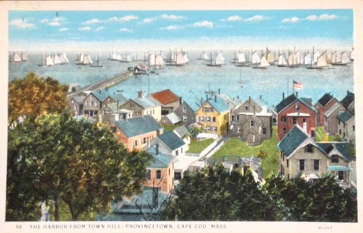 A view of Provincetown, Massachusetts harbor from Town Hill.